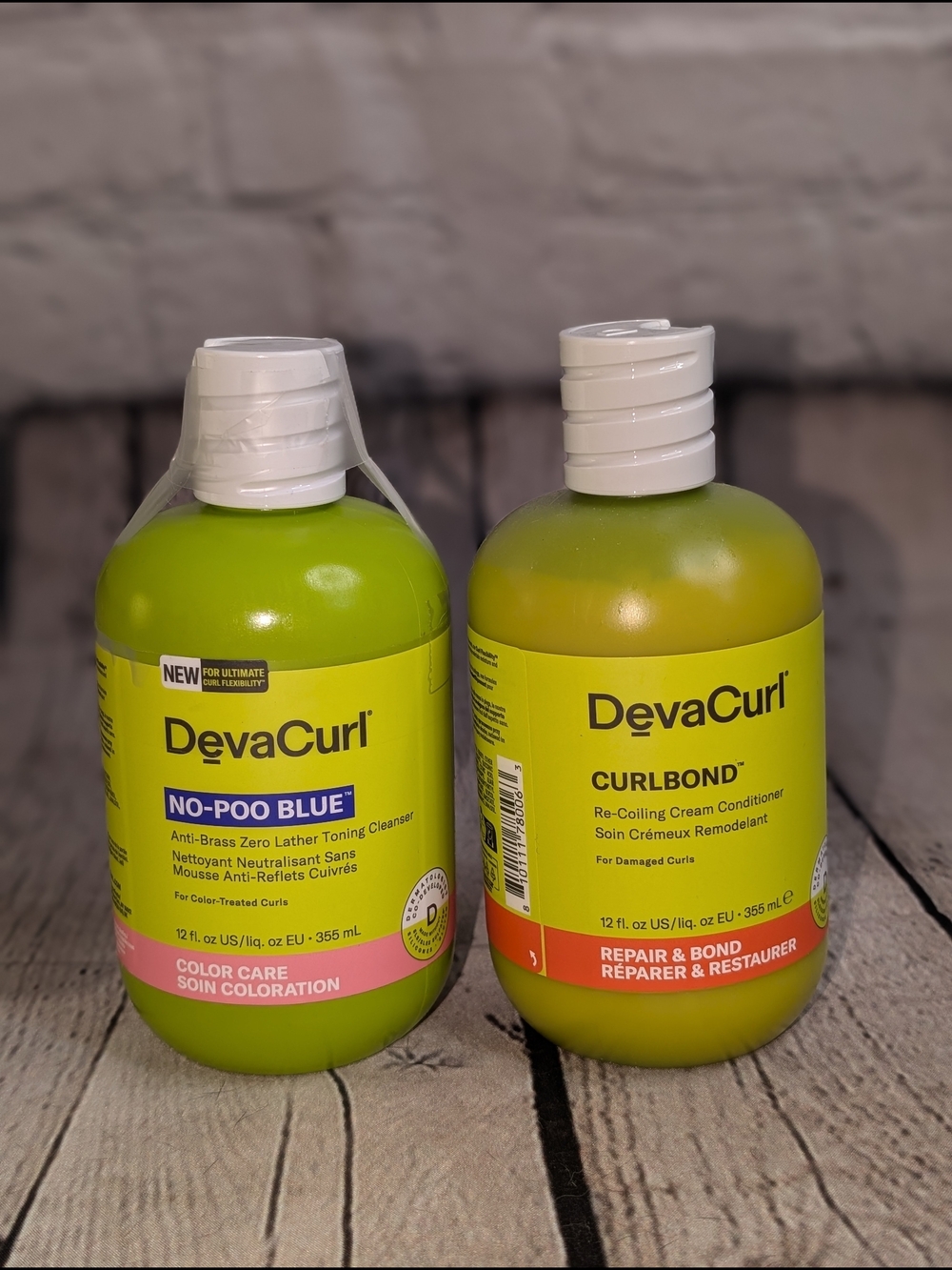 DevaCurl No-Poo Blue & Curbond Hair Care Set - 12 Fl Oz